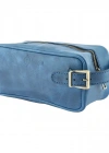 İsme Özel Dopp Kit Kişisel Bakım ve Seyahat Çantası - %100 Rainbow Deri - AC14004 - Saks Mavisi