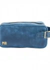 İsme Özel Dopp Kit Kişisel Bakım ve Seyahat Çantası - %100 Rainbow Deri - AC14004 - Saks Mavisi
