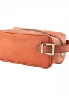 İsme Özel Dopp Kit Kişisel Bakım ve Seyahat Çantası - %100 Rainbow Deri - AC14004 - Tobacco