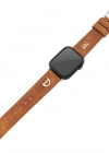 İsme Özel El Dikişli Apple Watch Saat Kordonu - %100 Çift Kat Deri - AG03001 - Camel