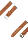 İsme Özel El Dikişli Apple Watch Saat Kordonu - %100 Çift Kat Deri - AG03001 - Camel