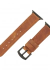 İsme Özel El Dikişli Apple Watch Saat Kordonu - %100 Çift Kat Deri - AG03001 - Camel