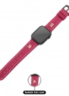 İsme Özel El Dikişli Apple Watch Saat Kordonu - %100 Çift Kat Deri - AG03001 - Fuşya