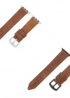 İsme Özel El Dikişli Apple Watch Saat Kordonu - %100 Çift Kat Deri - AG03001 - Kahverengi