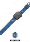 İsme Özel El Dikişli Apple Watch Saat Kordonu - %100 Çift Kat Deri - AG03001 - Saks Mavisi