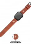 İsme Özel El Dikişli Apple Watch Saat Kordonu - %100 Çift Kat Deri - AG03001 - Tobacco