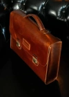 İsme Özel Evrak Çantası - Messenger Bag - %100 Deri - AC09001 - Koyu Kahverengi