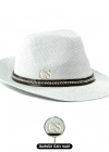 İsme Özel Hasır Fötr Şapka - AB01006 - Beyaz