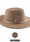 İsme Özel Hasır Fötr Şapka - AB01006 - Kahverengi