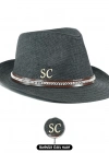 İsme Özel Hasır Fötr Şapka - AB01006 - Siyah