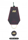 İsme Özel İpli Anahtarlık - % 100 Crazy Deri - AG01002 - Bordo