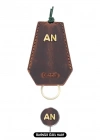 İsme Özel İpli Anahtarlık - % 100 Crazy Deri - AG01002 - Kahverengi