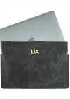 İsme Özel Macbook Kılıfı - %100 Rainbow Deri - ET02002 - Antrasit
