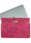 İsme Özel Macbook Kılıfı - %100 Rainbow Deri - ET02002 - Fuşya