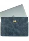 İsme Özel Macbook Kılıfı - %100 Rainbow Deri - ET02002 - Lacivert