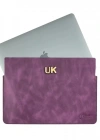 İsme Özel Macbook Kılıfı - %100 Rainbow Deri - ET02002 - Mor