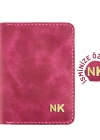 İsme Özel Pasaport Kılıfı - %100 Rainbow Deri - AK02003 - Fuşya