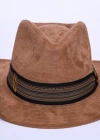 İsme Özel Süet Kovboy Fötr Şapka - AB01007 - Açık Kahverengi