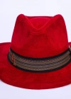 İsme Özel Süet Kovboy Fötr Şapka - AB01007 - Bordo