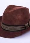 İsme Özel Süet Kovboy Fötr Şapka - AB01007 - Koyu Kahverengi