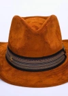 İsme Özel Süet Kovboy Fötr Şapka - AB01007 - Taba