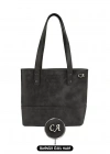 İsme Özel Tote Bag El Omuz Çantası - %100 Rainbow Deri - AC03003 - Antrasit