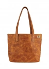 İsme Özel Tote Bag El Omuz Çantası - %100 Rainbow Deri - AC03003 - Camel