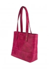 İsme Özel Tote Bag El Omuz Çantası - %100 Rainbow Deri - AC03003 - Fuşya