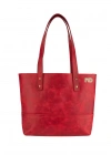 İsme Özel Tote Bag El Omuz Çantası - %100 Rainbow Deri - AC03003 - Kırmızı