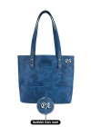 İsme Özel Tote Bag El Omuz Çantası - %100 Rainbow Deri - AC03003 - Saks Mavisi