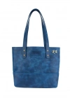 İsme Özel Tote Bag El Omuz Çantası - %100 Rainbow Deri - AC03003 - Saks Mavisi