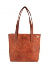 İsme Özel Tote Bag El Omuz Çantası - %100 Rainbow Deri - AC03003 - Tobacco