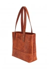 İsme Özel Tote Bag El Omuz Çantası - %100 Rainbow Deri - AC03003 - Tobacco