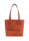İsme Özel Tote Bag El Omuz Çantası - %100 Rainbow Deri - AC03003 - Tobacco