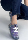 Jiten Mor Desenli Deri Bağcıklı Spor Ayakkabı