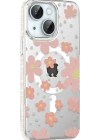 Joko Apple iPhone 14 Floral Magsafe Kapak - Pembe