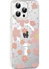 Joko Apple iPhone 14 Pro Max Floral Magsafe Kapak - Pembe