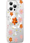 Joko Apple iPhone 14 Pro Max Floral Magsafe Kapak - Turuncu