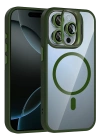 Joko Apple iPhone 14 Pro Max Remim Lensli Magsafe Standlı Kapak - Koyu Yeşil