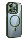 Joko Apple iPhone 14 Pro Max Remim Lensli Magsafe Standlı Kapak - Koyu Yeşil