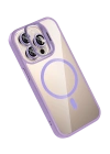 Joko Apple iPhone 14 Pro Max Remim Lensli Magsafe Standlı Kapak - Lila