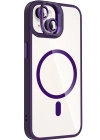 Joko Apple iPhone 14 Remim Lensli Magsafe Standlı Kapak - Derin Mor