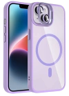 Joko Apple iPhone 14 Remim Lensli Magsafe Standlı Kapak - Lila