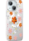 Joko Apple iPhone 15 Floral Magsafe Kapak - Turuncu