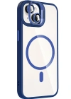 Joko Apple iPhone 15 Plus Remim Lensli Magsafe Standlı Kapak - Lacivert