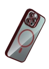 Joko Apple iPhone 15 Pro Max Remim Lensli Magsafe Standlı Kapak - Bordo