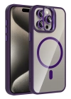 Joko Apple iPhone 15 Pro Max Remim Lensli Magsafe Standlı Kapak - Derin Mor