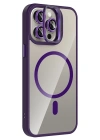 Joko Apple iPhone 15 Pro Max Remim Lensli Magsafe Standlı Kapak - Derin Mor