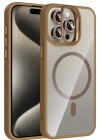 Joko Apple iPhone 15 Pro Max Remim Lensli Magsafe Standlı Kapak - Kahverengi