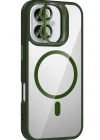 Joko Apple iPhone 16 Remim Lensli Magsafe Standlı Kapak - Koyu Yeşil